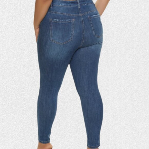 Wax Jean Womens Push-Up High-Rise Skinny Jeans with Destruction Size 20 - Picture 1 of 15